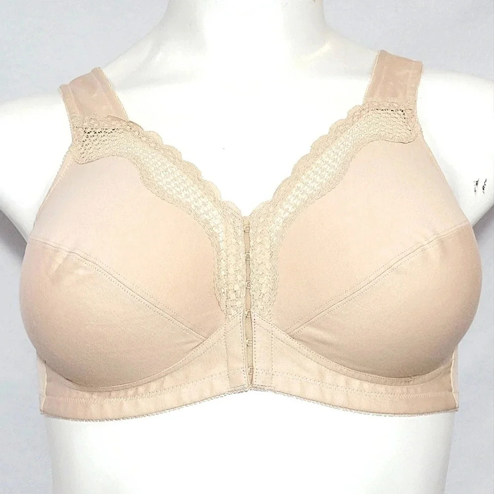 40D Exquisite Form 100% Cotton FrontClose WireFree Bra NWOT